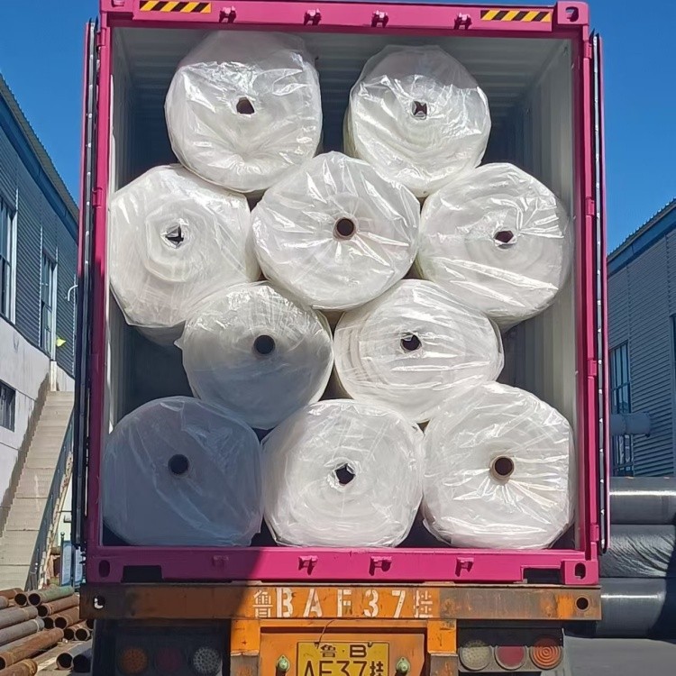 agriculture rain cover peonys – woven film rolled for container shipment